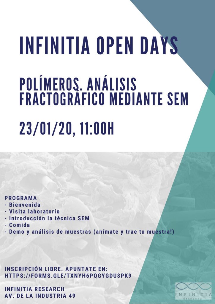 INFINITIA OPEN DAYS. ANÁLISIS FRACTOGRÁFICO MEDIANTE SEM DE POLÍMEROS/METALES INFINITIA OPEN DAYS. ANÁLISIS FRACTOGRÁFICO MEDIANTE SEM DE POLÍMEROS/METALES