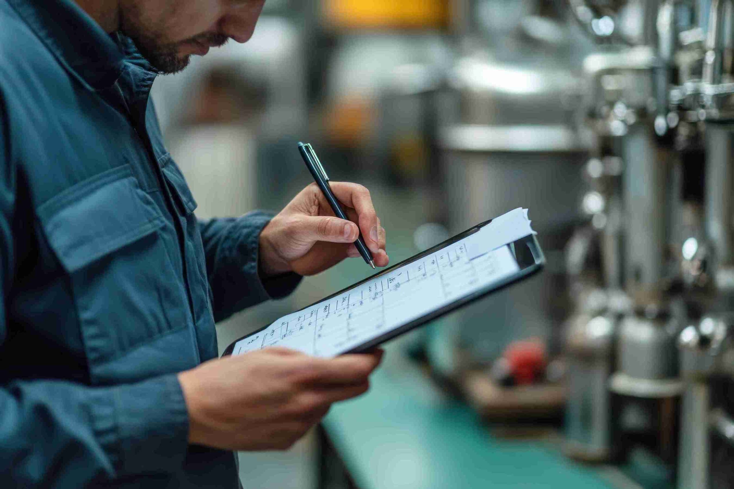 How to investigate an industrial failure when no historical data exists Engineer performing a technical inspection during an industrial failure investigation