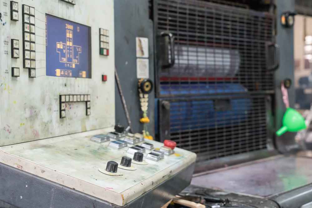 How to prevent failures in industrial products before they occur Industrial machine control panel used to monitor manufacturing processes for industrial components