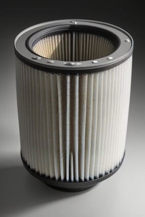 Casos de Éxito Industrial air filter analyzed through reverse engineering and contaminant analysis to identify the root cause of premature wear.