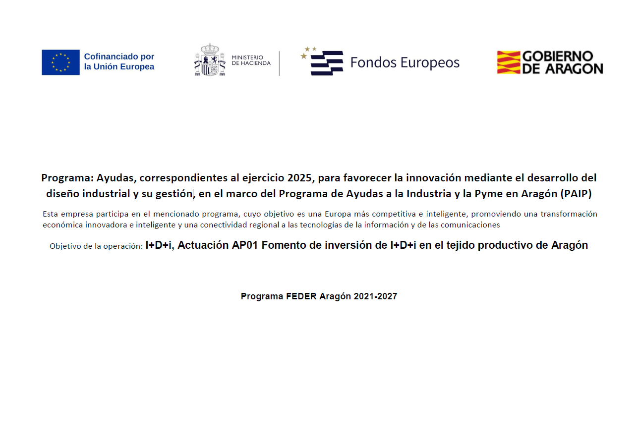 Programa FEDER Aragón 2021-2027. Innovación mediante el desarrollo del diseño industrial y su gestión Programa FEDER Aragón 2021-2027. Innovación mediante el desarrollo del diseño industrial y su gestión