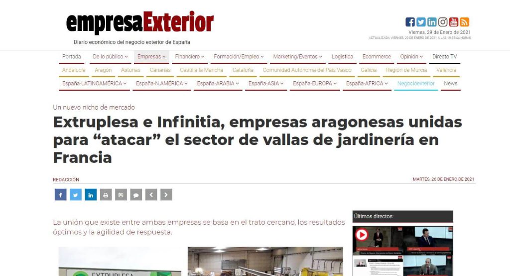 Infinitia in the media Empresa Exterior